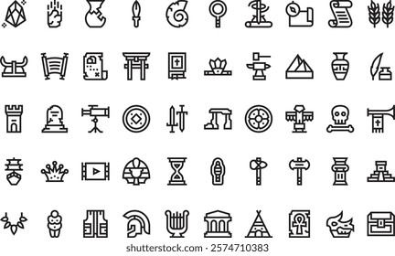 History icons High-Quality Vector Icons Collection with Editable Stroke. Ideal for Professional and Creative Projects