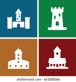 History icons set. set of 4 history filled icons such as