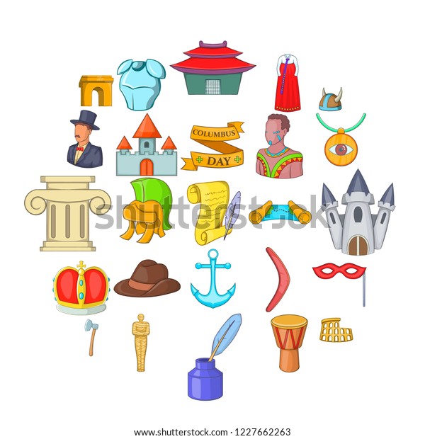 History Icons Set Cartoon Set 25 Stock Vector (Royalty Free) 1227662263 ...