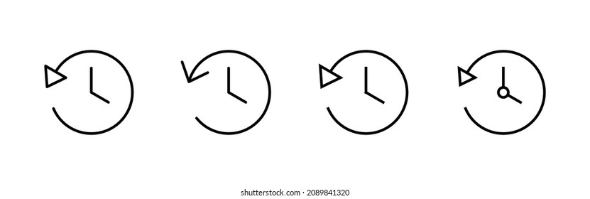 History icons set. recent event history sign and symbol