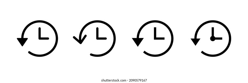 History icons set. recent event history sign and symbol