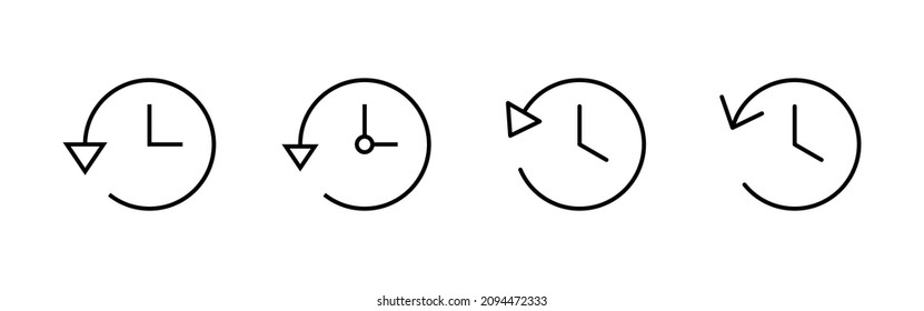 History icons set. recent event history sign and symbol