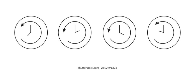 Ícones de histórico definidos. símbolo e sinal de histórico de eventos recentes