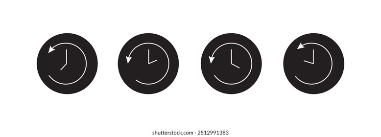 History icons set. recent event history sign and symbol