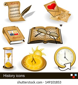 History Icons Vector Illustration Set