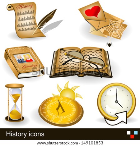 history icons vector Illustration set