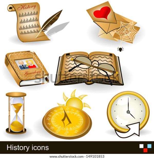 History Icons Vector Illustration Set Stock Vector (Royalty Free) 149101853
