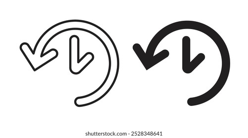 History icons. Vector set in filled and line style.