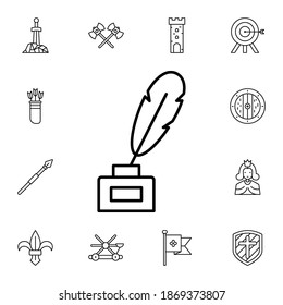 History, ink flat vector icon in history pack