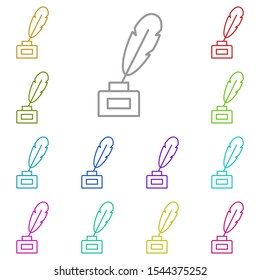 History, ink multi color icon. Simple thin line, outline vector of History icons for UI and UX, website or mobile application