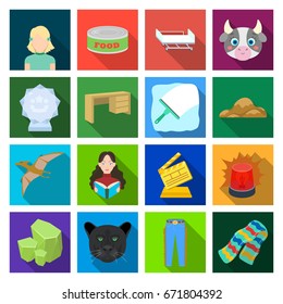 history, jersey, business and other web icon in flat style., travel, tourism, education icons in set collection.