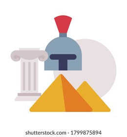 History Lesson Symbols, Education, Schooling and Learning Elements, Back to School Concept Flat Style Vector Illustration