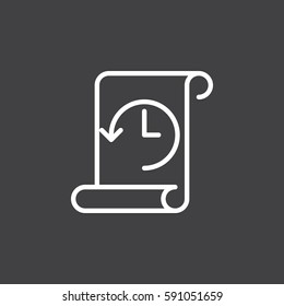 History line icon, outline vector sign, linear white pictogram. Symbol, logo illustration. Editable stroke. Pixel perfect