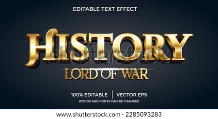HISTORY LORD OF WAR editable text effect