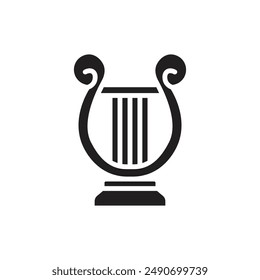 History Lyre Filled Icon Vector Illustration