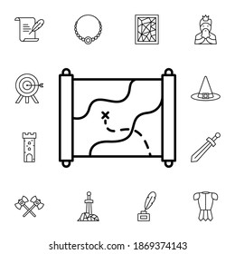 History, map flat vector icon in history pack