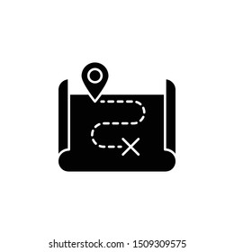 History, map icon. Simple glyph, flat vector of history icons for ui and ux, website or mobile application