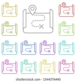 History, map multi color icon. Simple thin line, outline vector of History icons for UI and UX, website or mobile application
