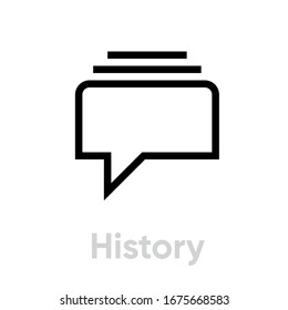 History message social icon. Editable line vector. Chat archive symbol. Single pictogram.