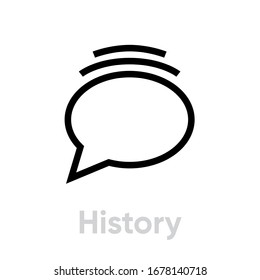 History message social icon. Editable line vector. Element ballon archive letters. Single pictogram.