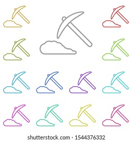 History, mining multi color icon. Simple thin line, outline vector of History icons for UI and UX, website or mobile application