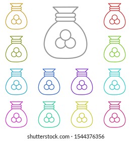 History, money bag multi color icon. Simple thin line, outline vector of History icons for UI and UX, website or mobile application