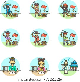 History- Multicolor Icon Set