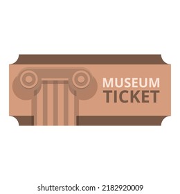 History museum ticket icon cartoon vector. Admission pass. Old show