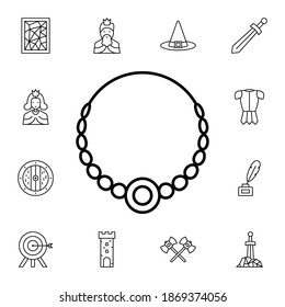 History, necklace flat vector icon in history pack