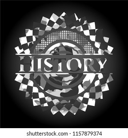 History on grey camo pattern