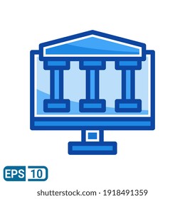 history online lesson icon in filled line style isolated on white background. vector illustration for website. EPS 10