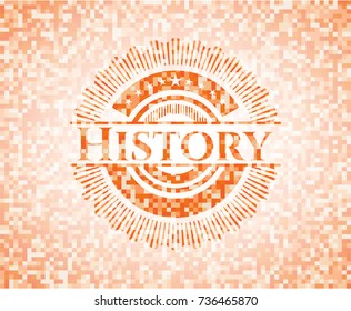 History orange mosaic emblem