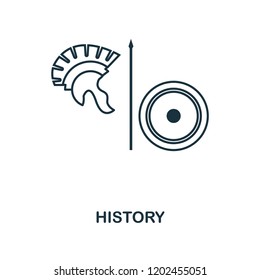 History outline icon. Creative design from school icon collection. Premium History outline icon. For web design and printing.
