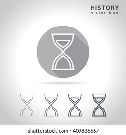 History outline icon set, collection of sand-glass outline icons, vector illustration 