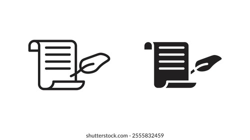 History outlined and solid icon vector collection.