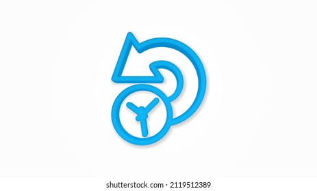 history, past time realistic icon. 3d vector illustration. Isolated line color pictogram. Transparent shadows