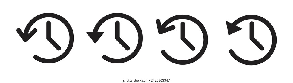 history or past vector icon set.