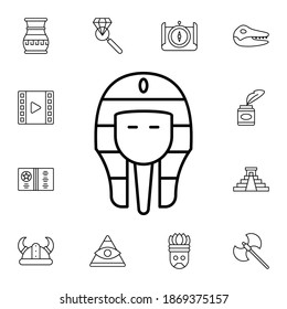 Geschichte, Pharao-flache Vektorsymbol im Geschichtspaket