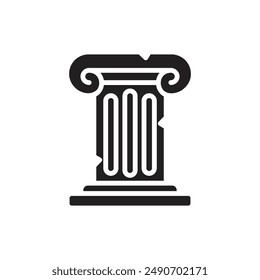 History Pillar Filled Icon Vector Illustration