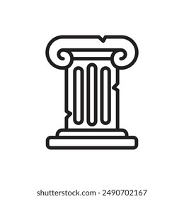 History Pillar Outline Icon Vector Illustration
