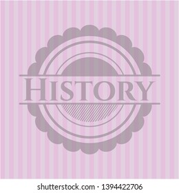 History pink emblem. Retro. Vector Illustration. Detailed.