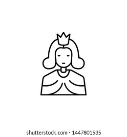 History, queen icon. Simple thin line, outline vector of History icons for UI and UX, website or mobile application