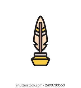 History Quill Icon Vector Illustration