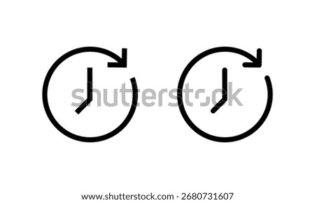 History and recent activity icon. Clock with circular arrow refresh symbol