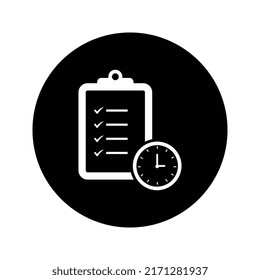 History, record, paper icon. Rounded vector design.