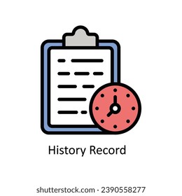 History Record vector filled outline Icon Design illustration. Business And Management Symbol on White background EPS 10 File