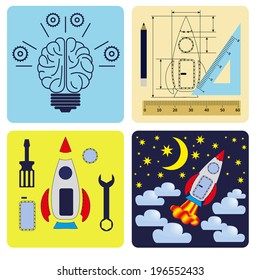 History of the rocket. The idea, drawing, assembly, rocket.