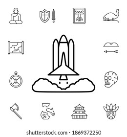 History, rocket, launch flat vector icon in history pack