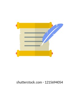 history roll flat vector icon