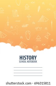 History School Notebook template. Back to School background. Education banner